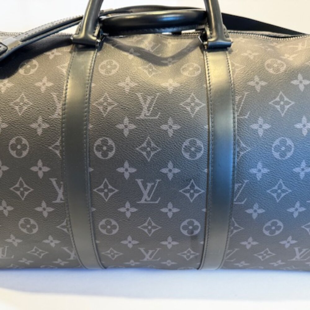 Louis Vuitton Keepall Bandouliere 55 Monogram Eclipse Duffle Bag - Picture 6 of 11